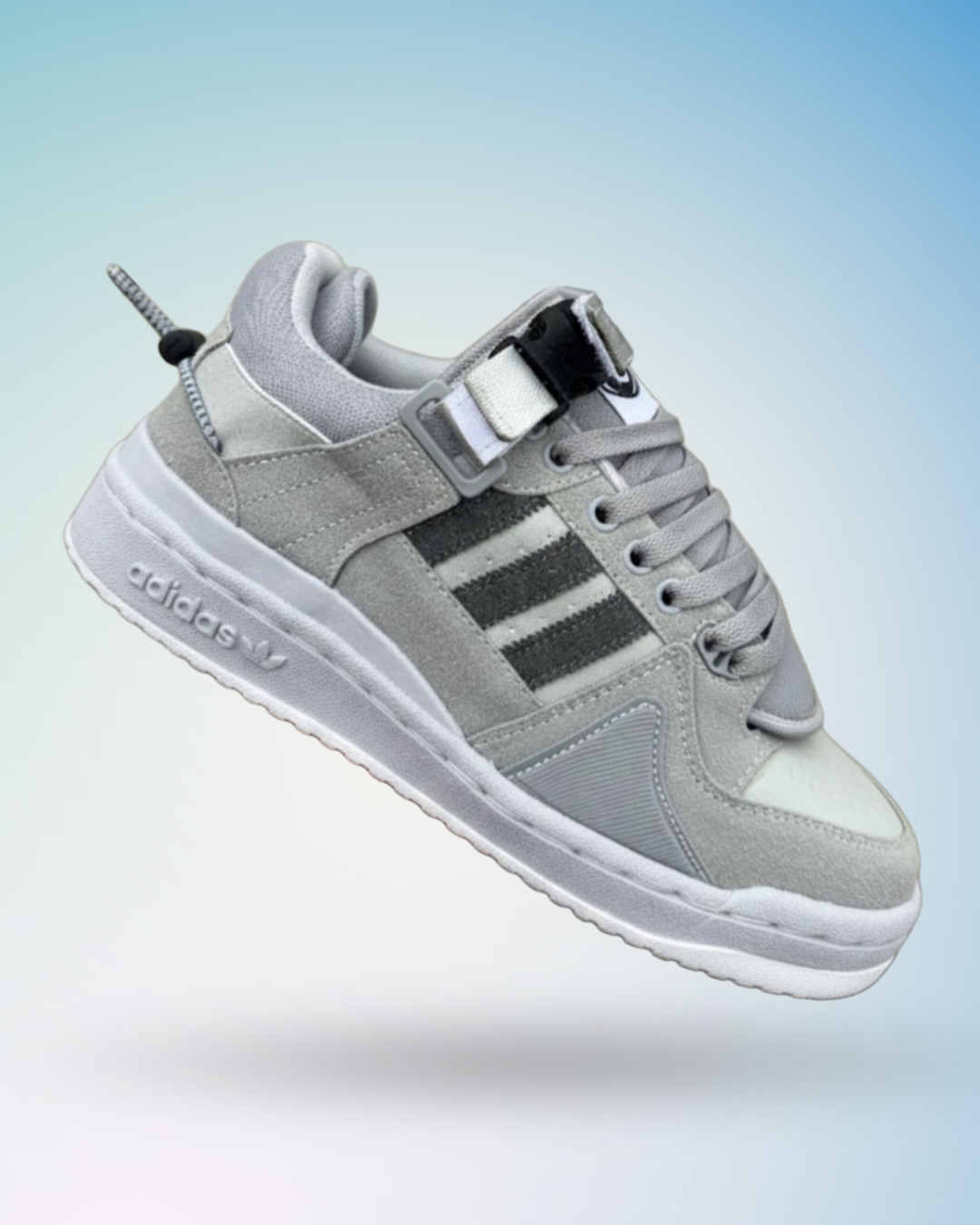 Zapatilla Adidas Forum x BAD BUNNY color plomo suela plomo claro  para hombre, tallas del 39 al 43