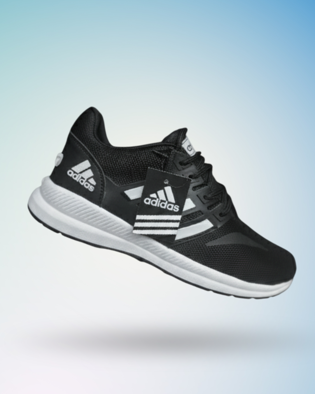 Zapatilla Adidas Running v2 c1 negro suela blanca, tallas del 39 al 43
