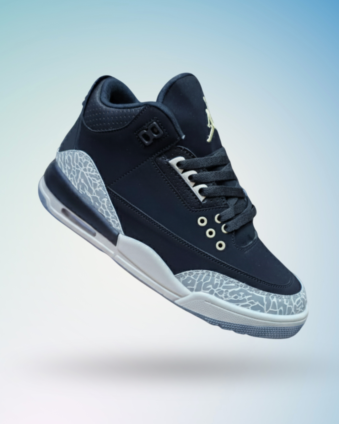 Zapatilla Air Jordan Retro 3 color negro , tallas del 39 al 43