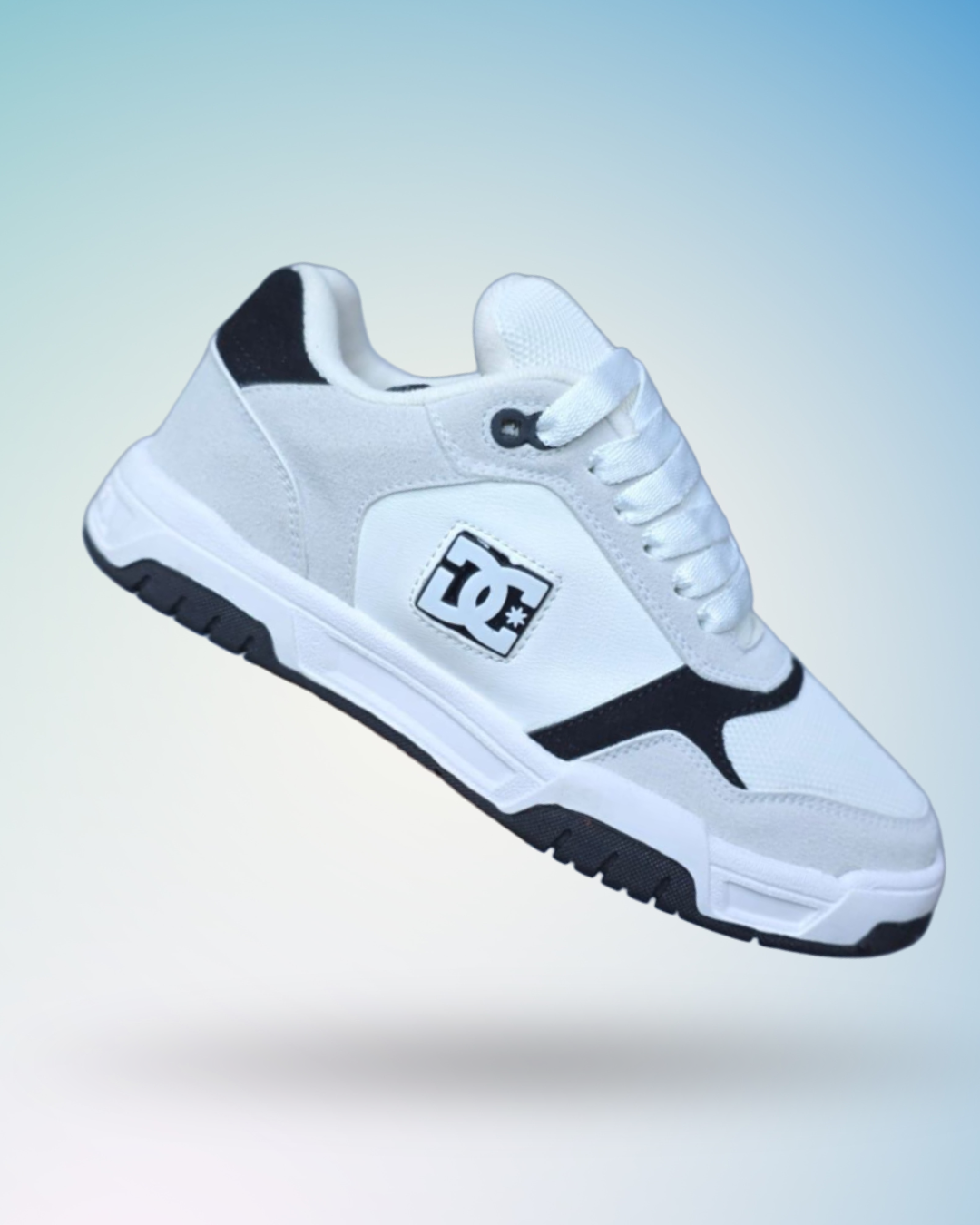 Zapatilla DC blanco plomo suela negra, tallas del 39 al 43