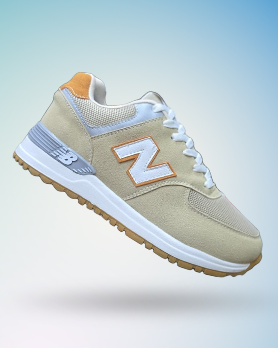 Zapatilla New Balance 574 color crema para hombre, tallas del 39 al 43