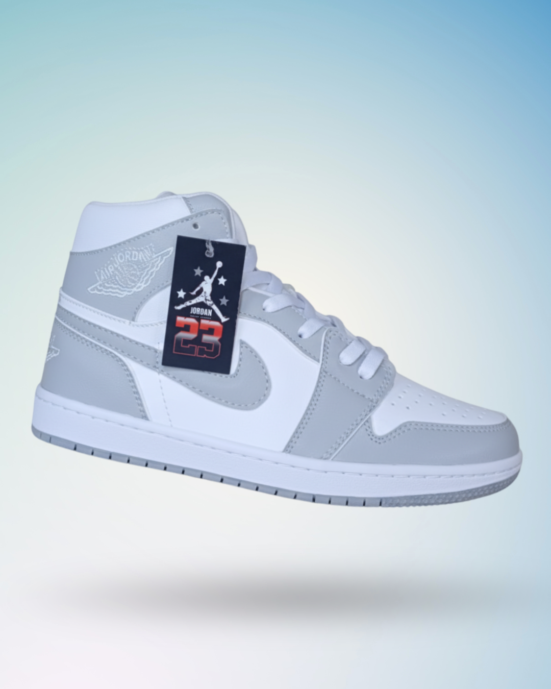 Zapatilla Nike Air Jordan 1 Mid Plomo blanco, tallas del 39 al 43