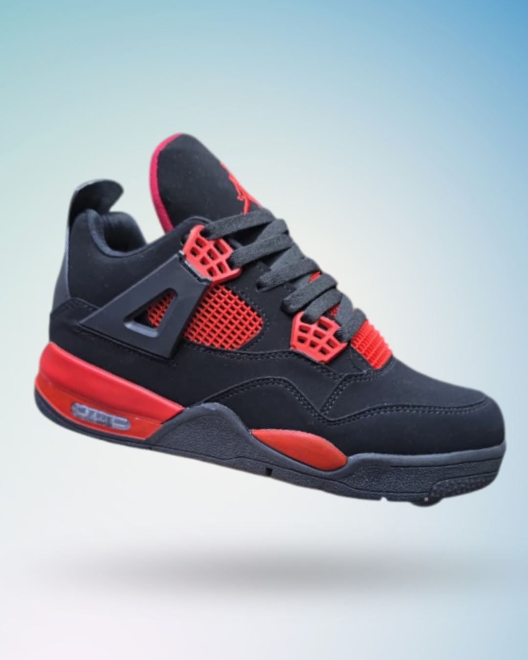 Air Jordan 4 Retro negro con rojo