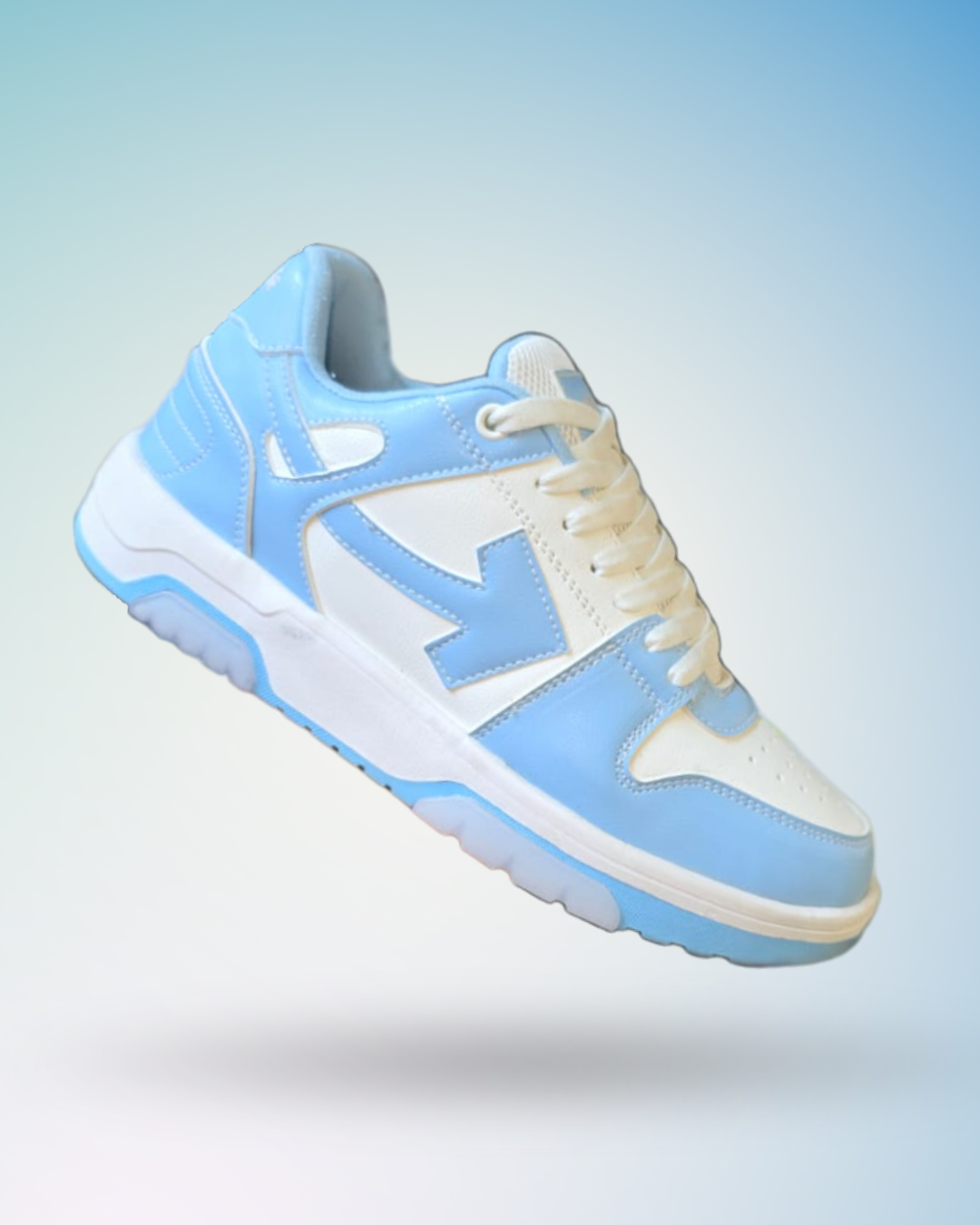 Zapatilla Off-White celeste , tallas del 39 al 43