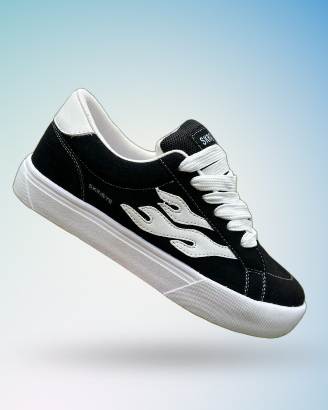 Zapatilla STRAYE Logan color negro suela blanca, tallas del 39 al 43