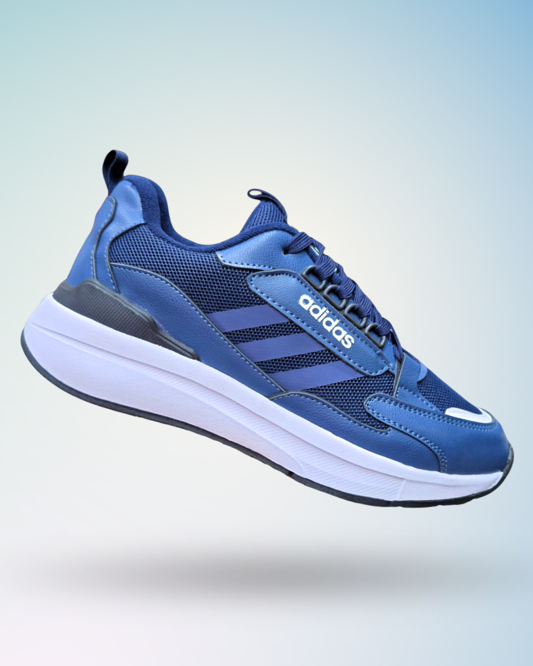 Adidas Running v2 azul , suela blanca azul, tallas del 39 al 43